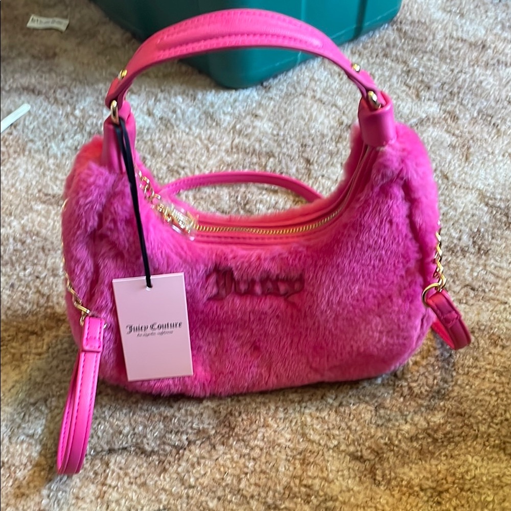 Juicy Couture Pink Shoulder Bag with Metallic Accents